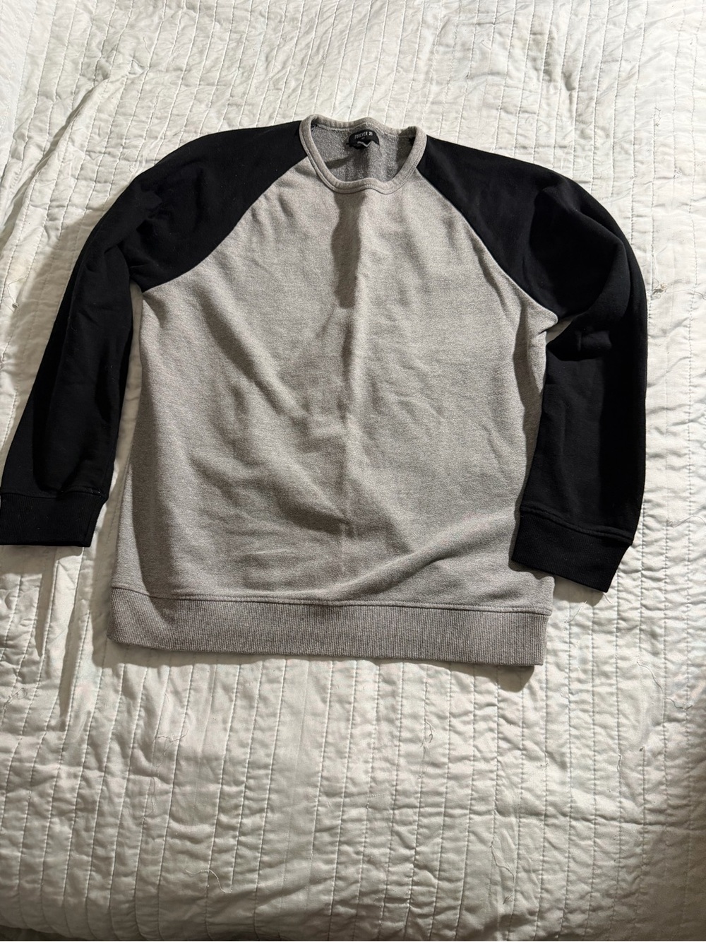 Forever 21 Men's Two-Tone Crewneck Sweater - Gray & Black